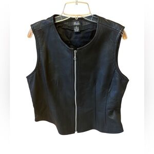 M.T. Studio Morgan Taylor Women’s Black Leather Vest Size 10